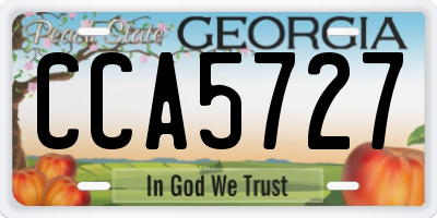 GA license plate CCA5727