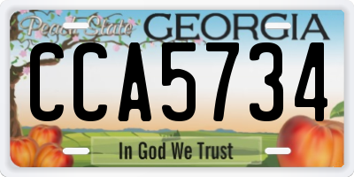 GA license plate CCA5734