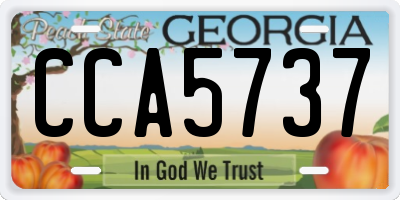 GA license plate CCA5737