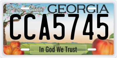 GA license plate CCA5745