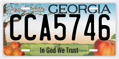 GA license plate CCA5746