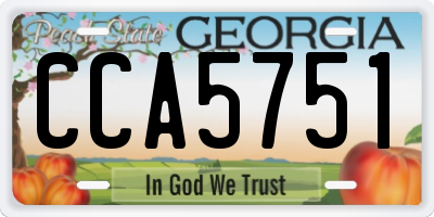GA license plate CCA5751