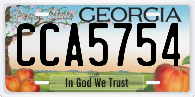 GA license plate CCA5754