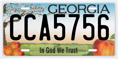 GA license plate CCA5756