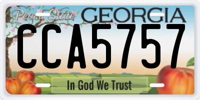 GA license plate CCA5757