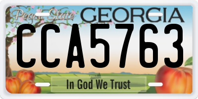 GA license plate CCA5763