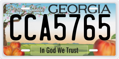 GA license plate CCA5765