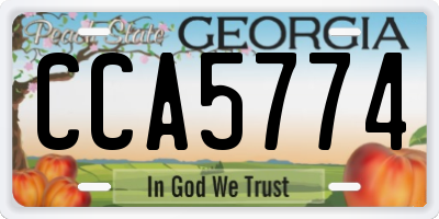 GA license plate CCA5774