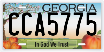 GA license plate CCA5775