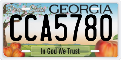 GA license plate CCA5780