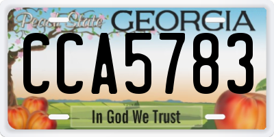 GA license plate CCA5783