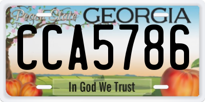 GA license plate CCA5786