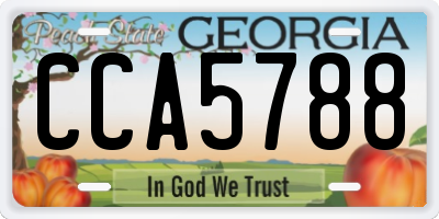 GA license plate CCA5788