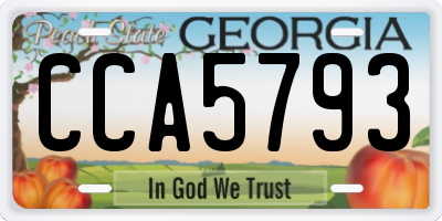 GA license plate CCA5793