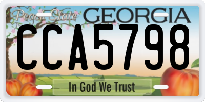 GA license plate CCA5798