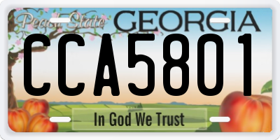 GA license plate CCA5801