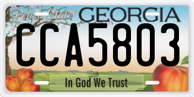 GA license plate CCA5803