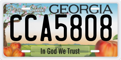 GA license plate CCA5808