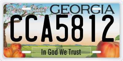 GA license plate CCA5812