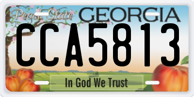 GA license plate CCA5813