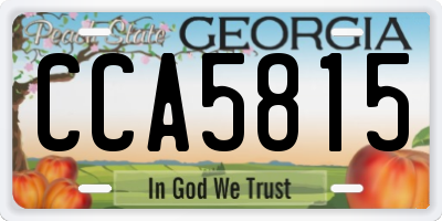 GA license plate CCA5815