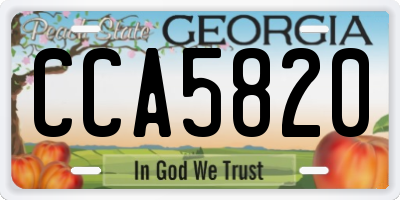 GA license plate CCA5820