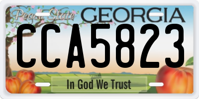GA license plate CCA5823