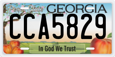 GA license plate CCA5829