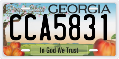 GA license plate CCA5831