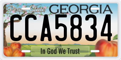 GA license plate CCA5834