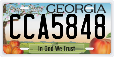 GA license plate CCA5848