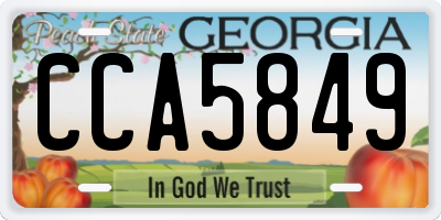 GA license plate CCA5849