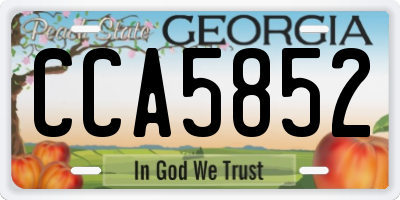 GA license plate CCA5852