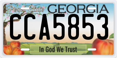 GA license plate CCA5853