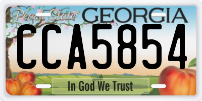GA license plate CCA5854