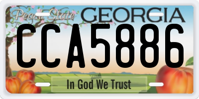 GA license plate CCA5886