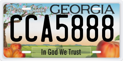 GA license plate CCA5888