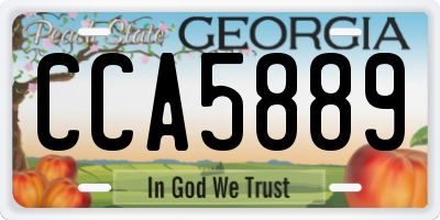 GA license plate CCA5889