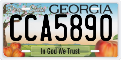 GA license plate CCA5890