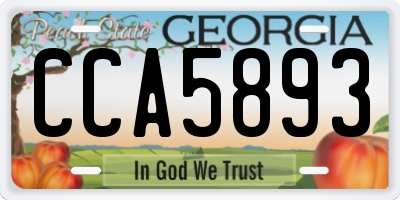 GA license plate CCA5893