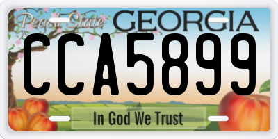 GA license plate CCA5899