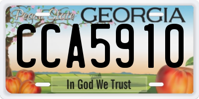 GA license plate CCA5910