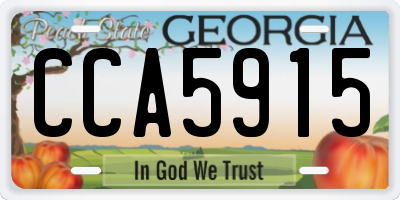 GA license plate CCA5915