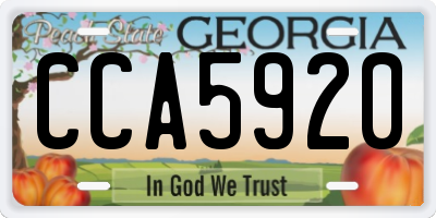 GA license plate CCA5920