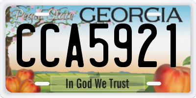 GA license plate CCA5921