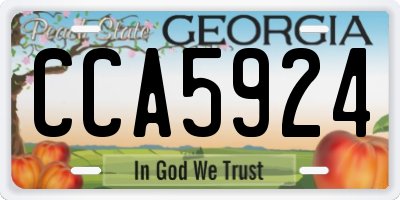 GA license plate CCA5924
