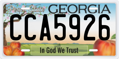 GA license plate CCA5926