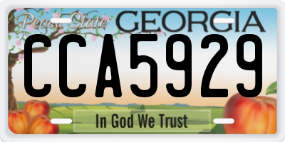 GA license plate CCA5929