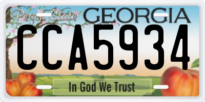 GA license plate CCA5934