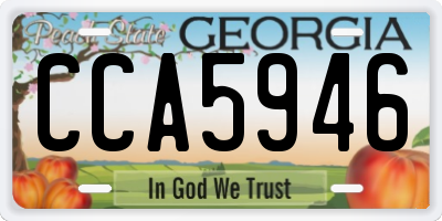 GA license plate CCA5946